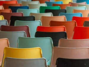 Empty, Colorful Chairs